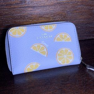 Coach Coin Purse Card Holder Wallet - Orange Slices Print